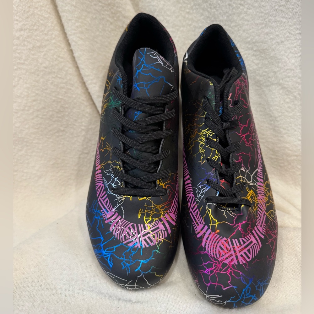 Colorful Lightning Pattern Soccer Cleats